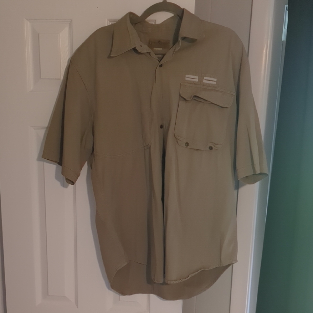 Men's Casual Tan Button Down Shirt
